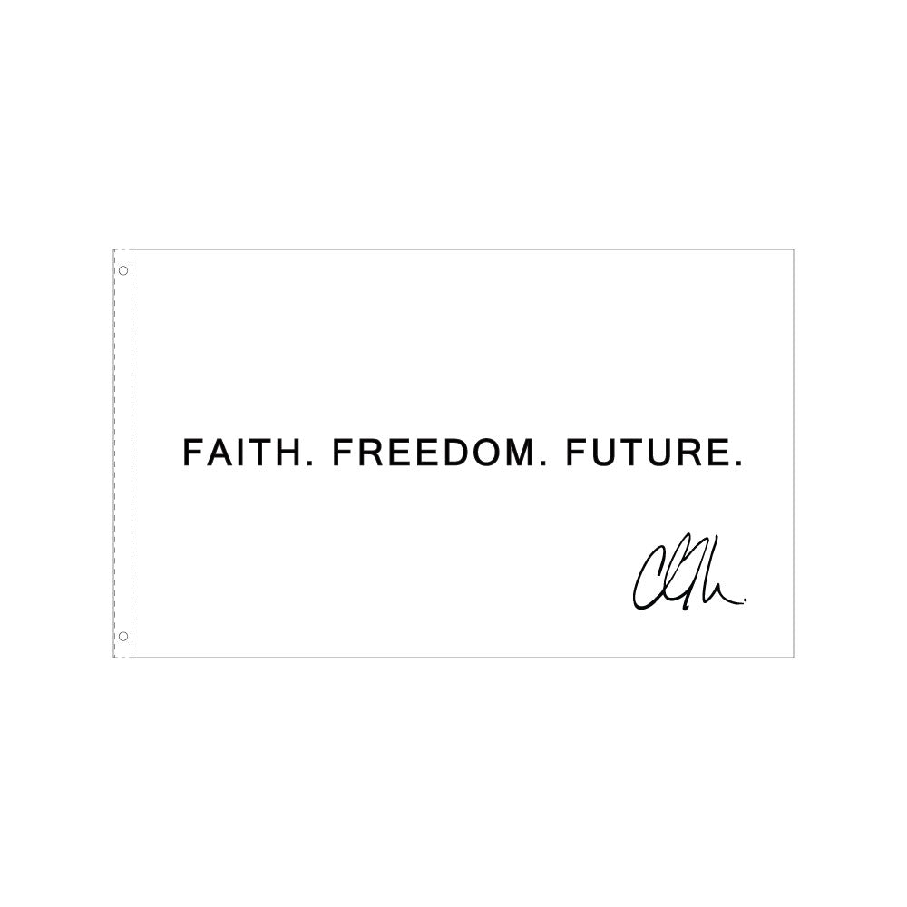 Faith. Freedom. Future. Flag — Minimal Script Edition
